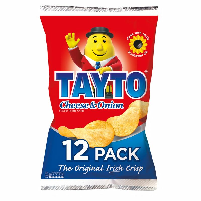 Tayto Cheese & Onion Flavour Potato Crisps 12 x 25g