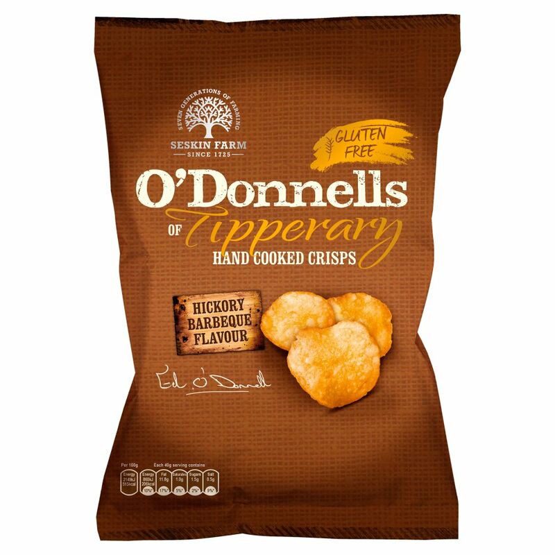 O'Donnells of Tipperary Hand Cooked Crisps Hickory Barbeque Flavour 125g