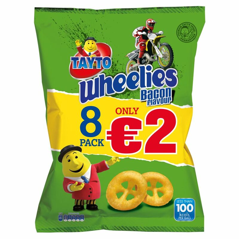 Tayto Wheelies Bacon Flavour 8 x 20g
