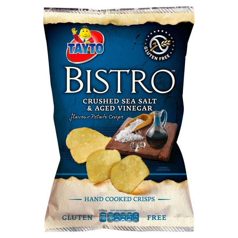 Tayto Bistro Crushed Sea Salt & Aged Vinegar Flavour Potato Crisps 135g Tayto Bistro Crushed Sea Salt & Aged Vinegar Flavour Potato Crisps 135g