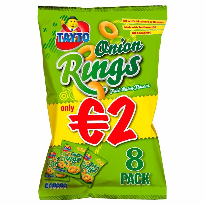 Tayto Onion Rings Fried Onion Flavour 8 x 20g
