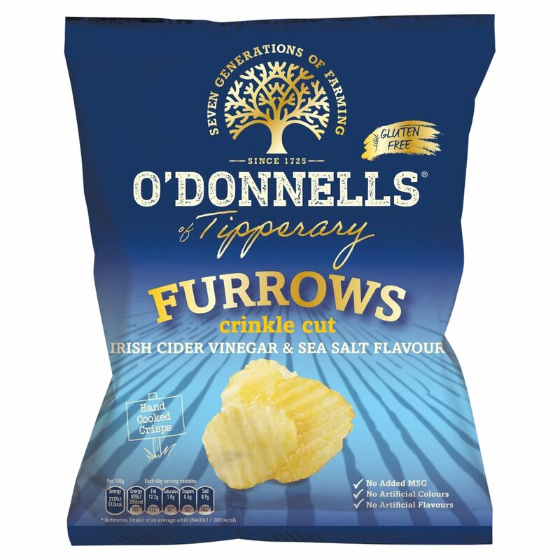 O'Donnells Furrows Crinkle Cut Irish Cider Vinegar & Sea Salt 125g