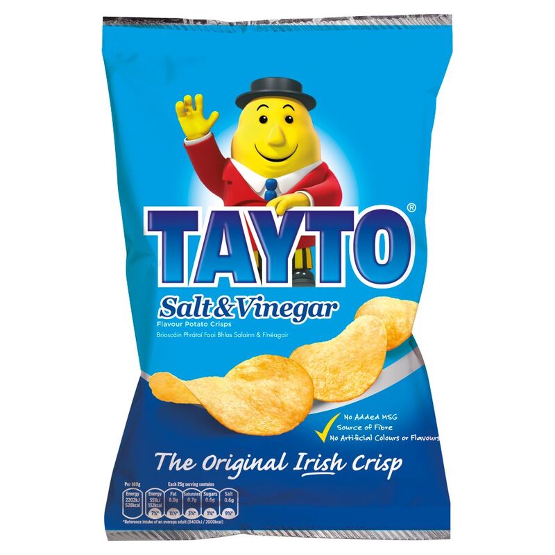 Tayto Salt & Vinegar Flavour Potato Crisps 125g