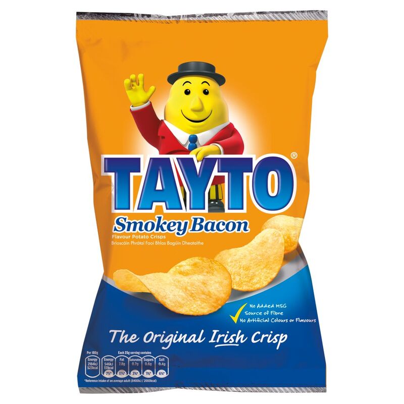 Tayto Smokey Bacon Flavour Potato Crisps 125g