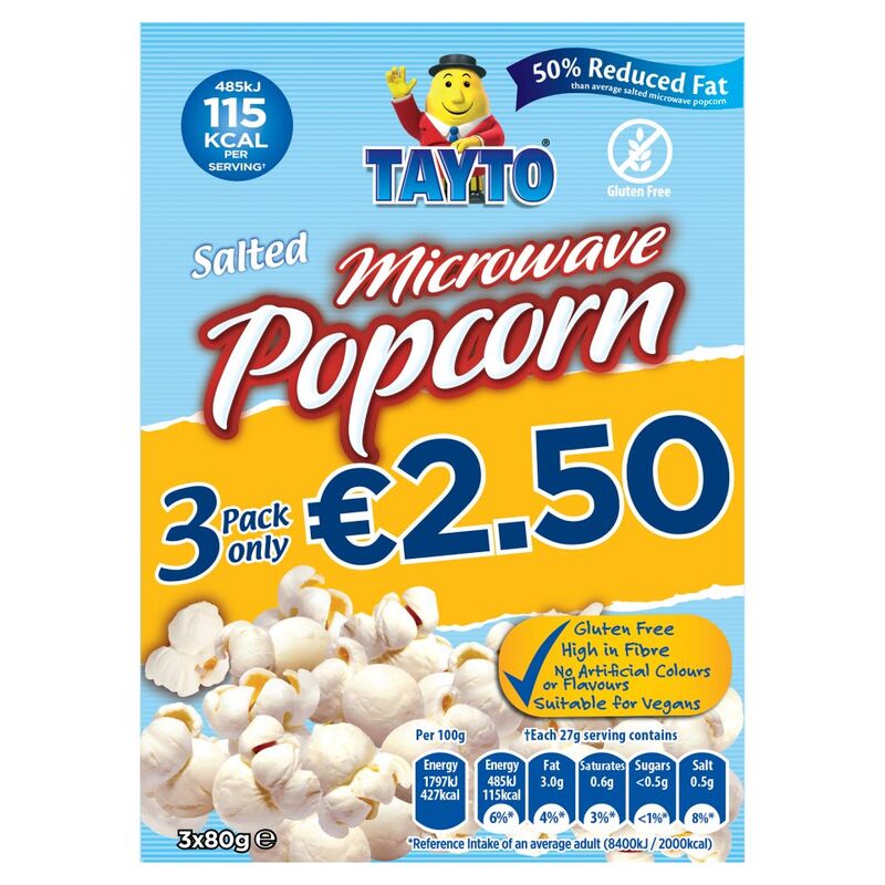 Tayto Salted Microwave Popcorn 3 x 80g