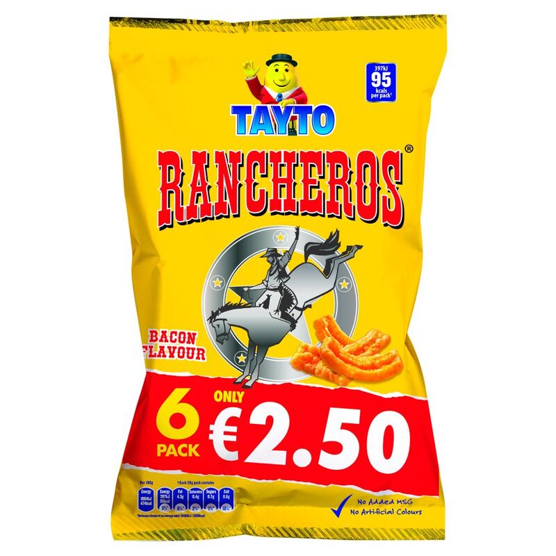 Tayto Rancheros Bacon Flavour 6 x 20g