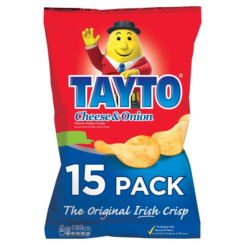 Tayto Cheese & Onion Flavour Potato Crisps 15 x 25g