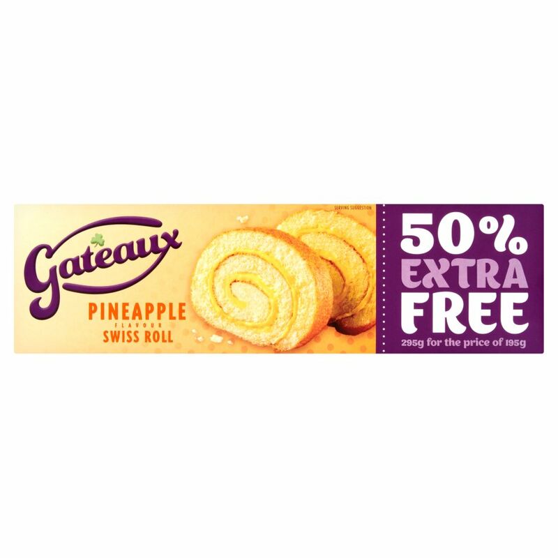Gateaux Pineapple Flavour Swiss Roll 295g Gateaux Pineapple Flavour Swiss Roll 295g