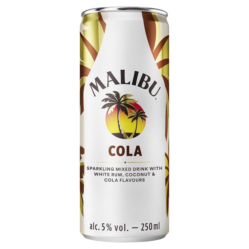 Malibu Cola Sparkling Pre-Mixed Drink 250ml