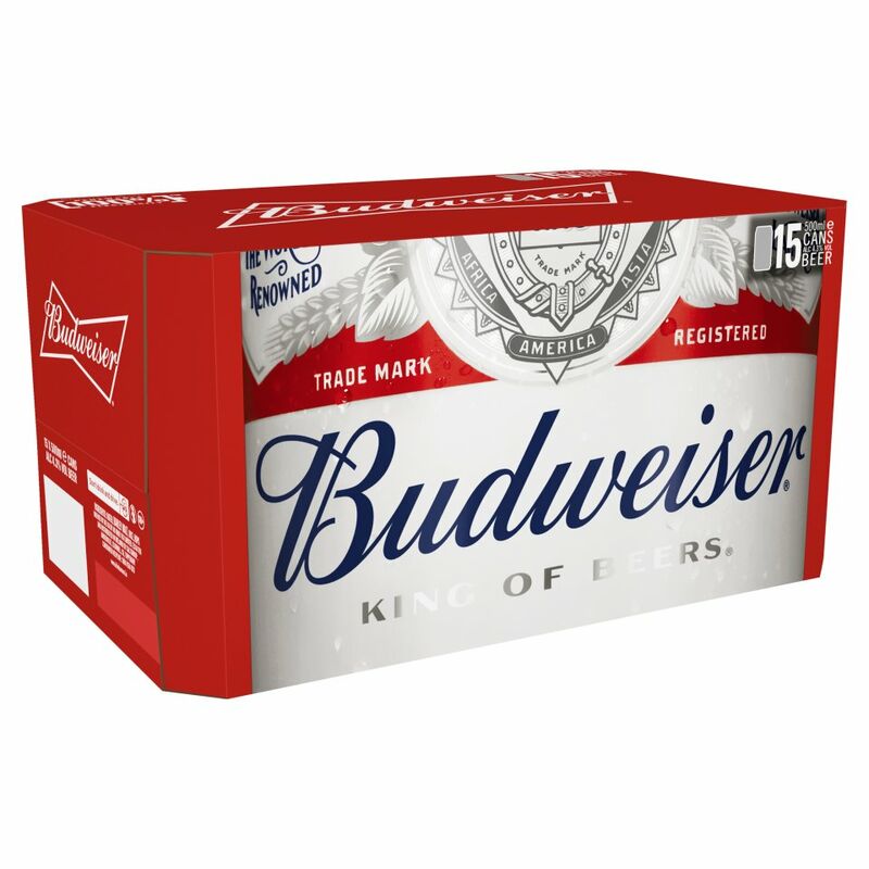 Budweiser Cans Beer 15 x 500ml