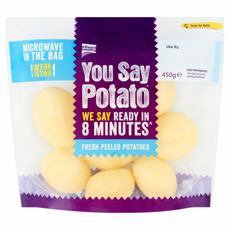 Wilson's Country You Say Potato Fresh Peeled Potatoes 450g Wilson's Country You Say Potato Fresh Peeled Potatoes 450g