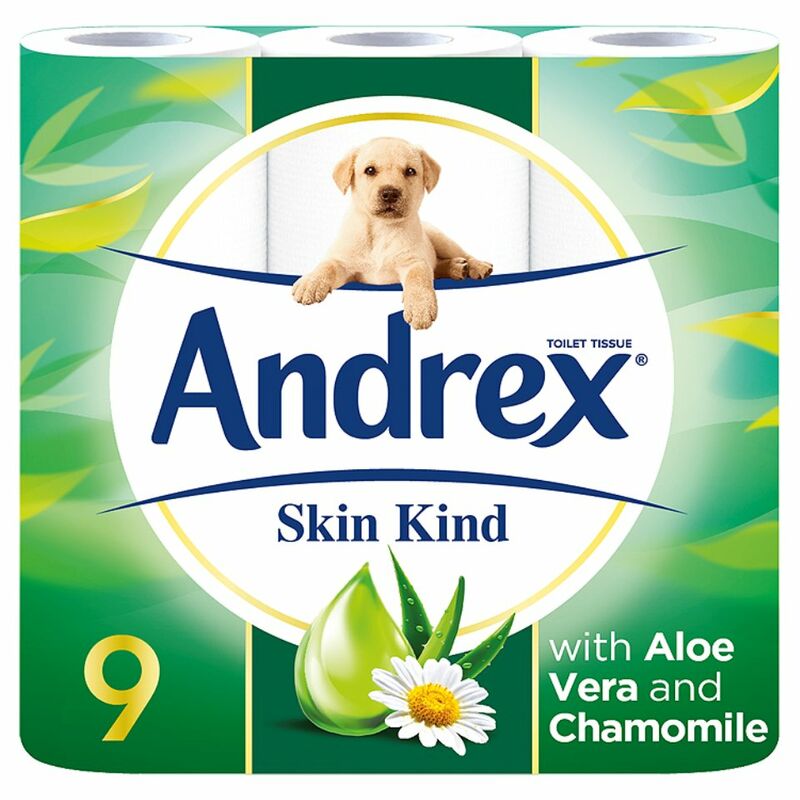 Andrex Skin Kind Toilet Roll Tissue 9 Rolls Andrex Skin Kind Toilet Roll Tissue 9 Rolls