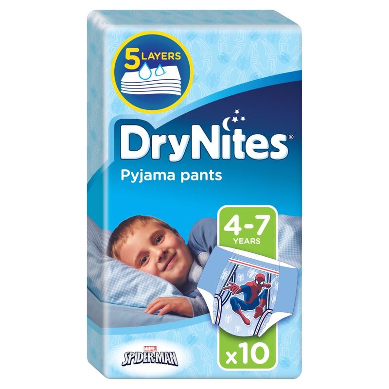Huggies DryNites Pyjama Pants Boy 4-7 Years (17-30kgs) 10 Pants