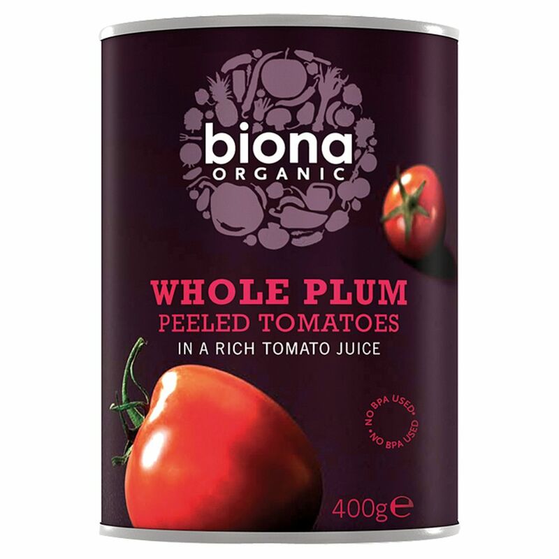Biona Organic Whole Plum Peeled Tomatoes 400g Biona Organic Whole Plum Peeled Tomatoes 400g