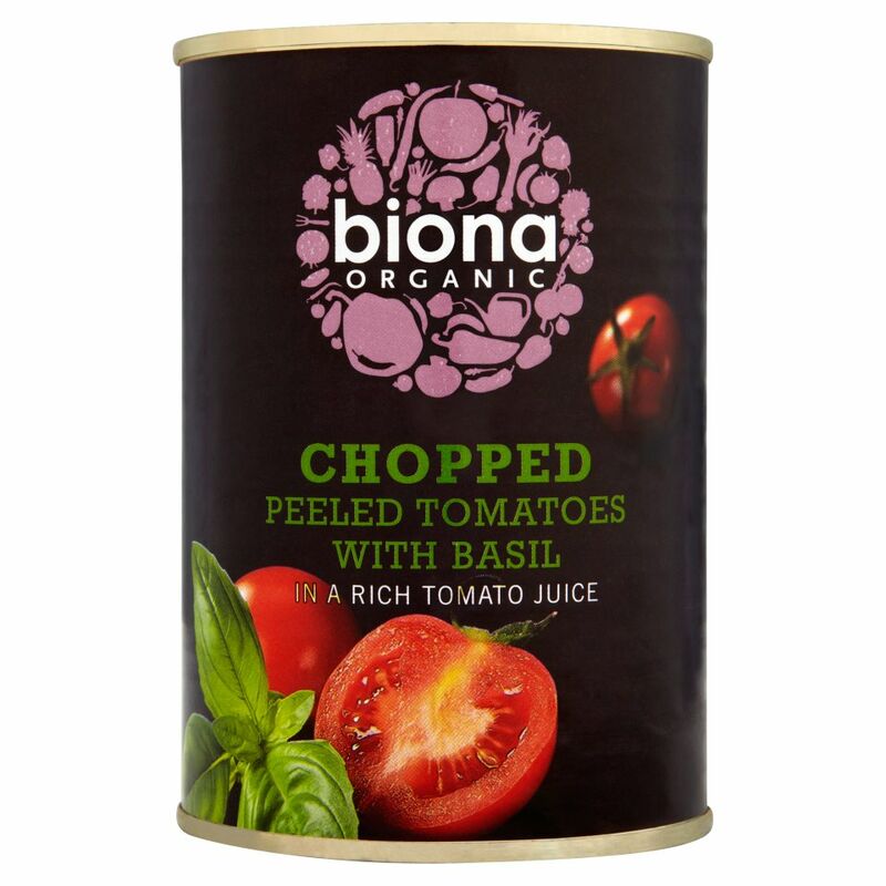 Biona Organic Chopped Peeled Tomatoes with Basil 400g Biona Organic Chopped Peeled Tomatoes with Basil 400g