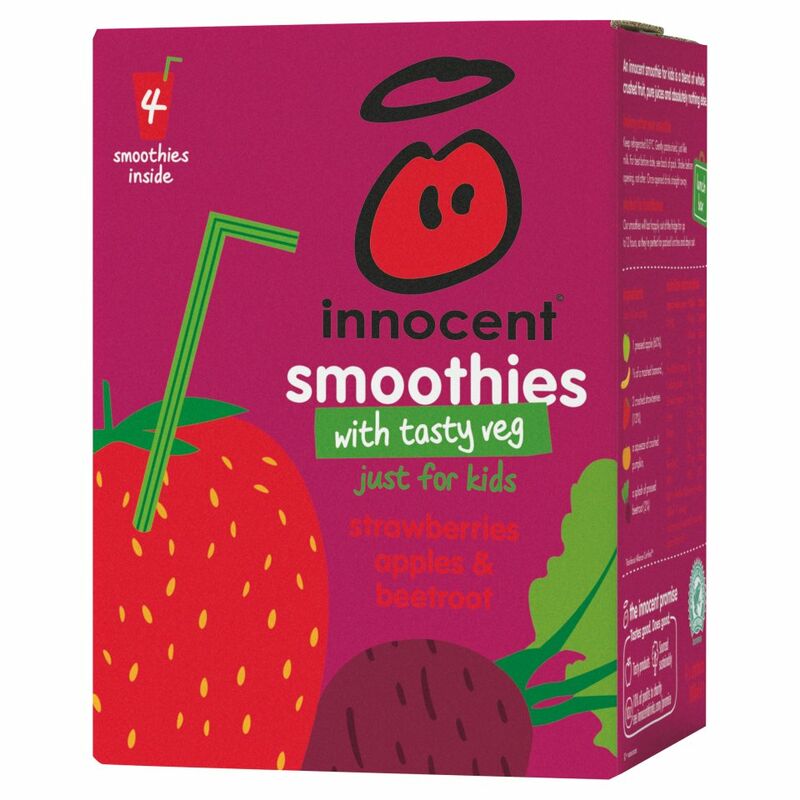 innocent kids smoothie strawberries, apples & beetroot 4x180ml