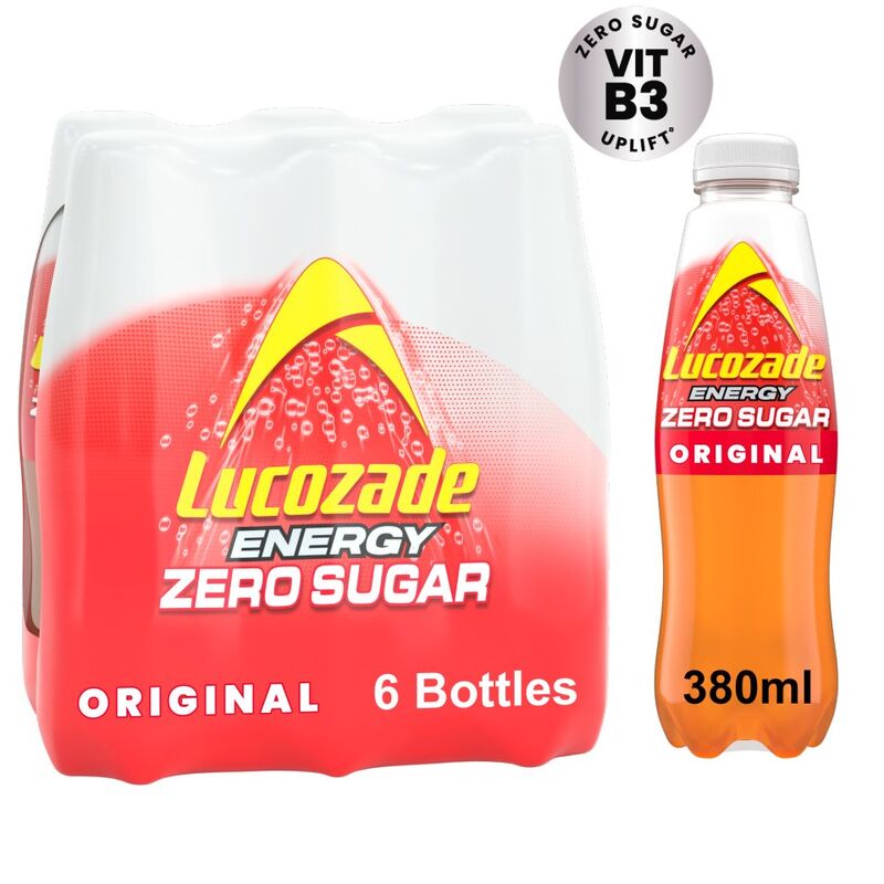 Lucozade Energy Zero Sugar Drink Original 6x380ml