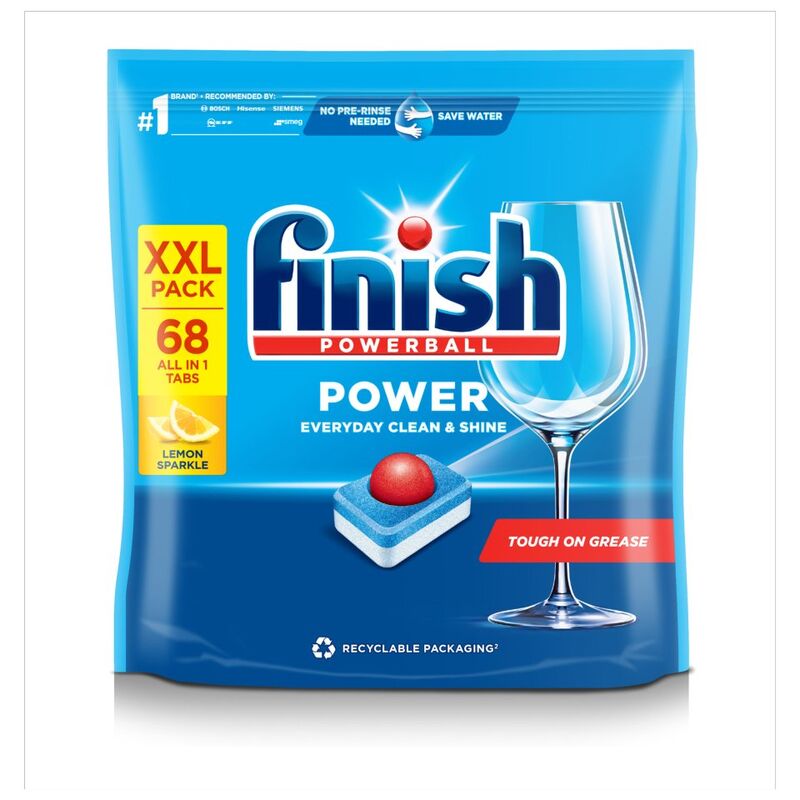 Finish Power All in One Dishwasher Tablets Lemon - 68 Tabs