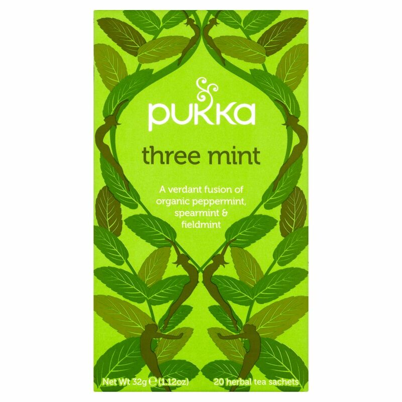 Pukka Organic Three Mint 20 Herbal Tea Bags 32g
