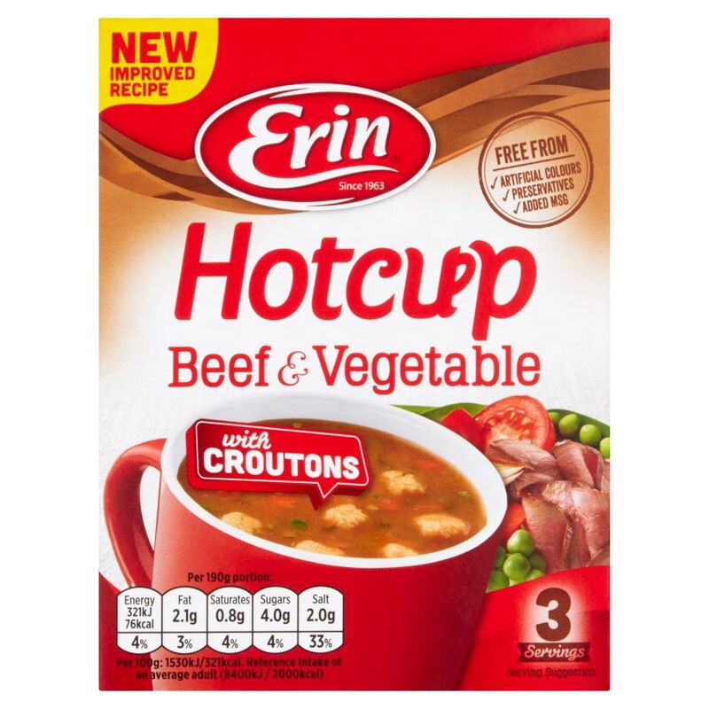 Erin Hotcup Beef & Vegetable with Croutons 63g