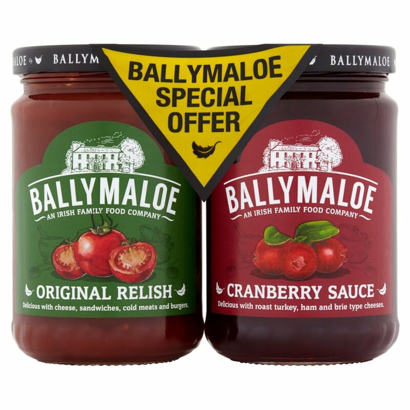 Ballymaloe Original Relish & Cranberry Sauce Pack 2 x 310g Ballymaloe Original Relish & Cranberry Sauce Pack 2 x 310g