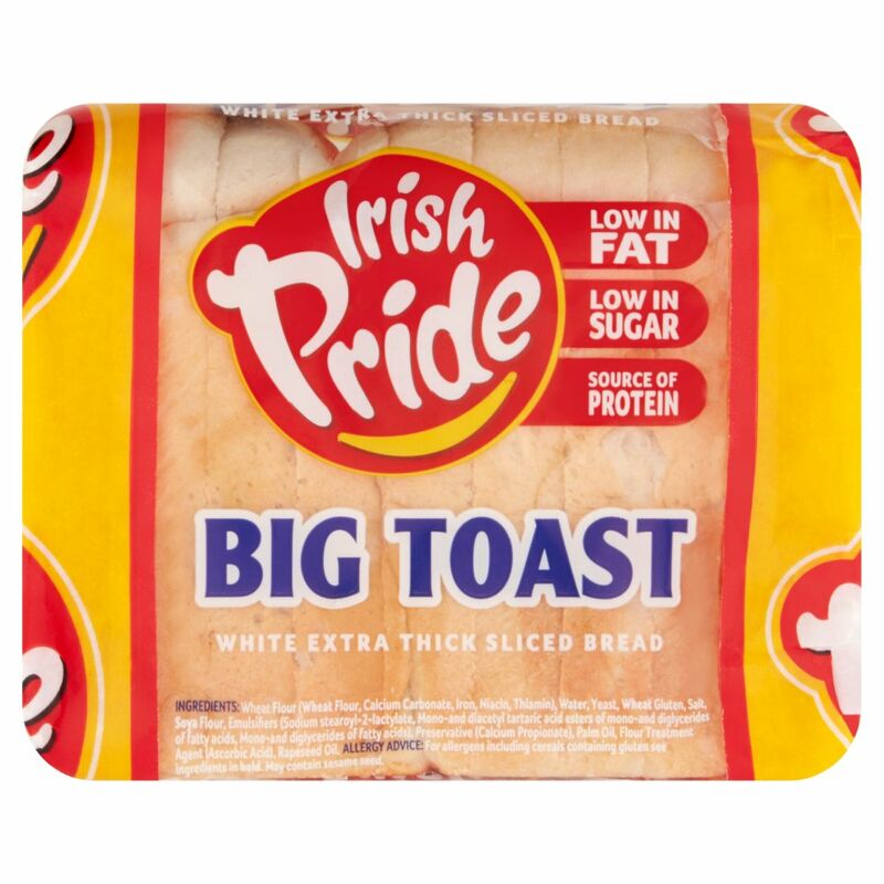 Irish Pride Big Toast White Extra Thick Sliced Bread 400g Irish Pride Big Toast White Extra Thick Sliced Bread 400g
