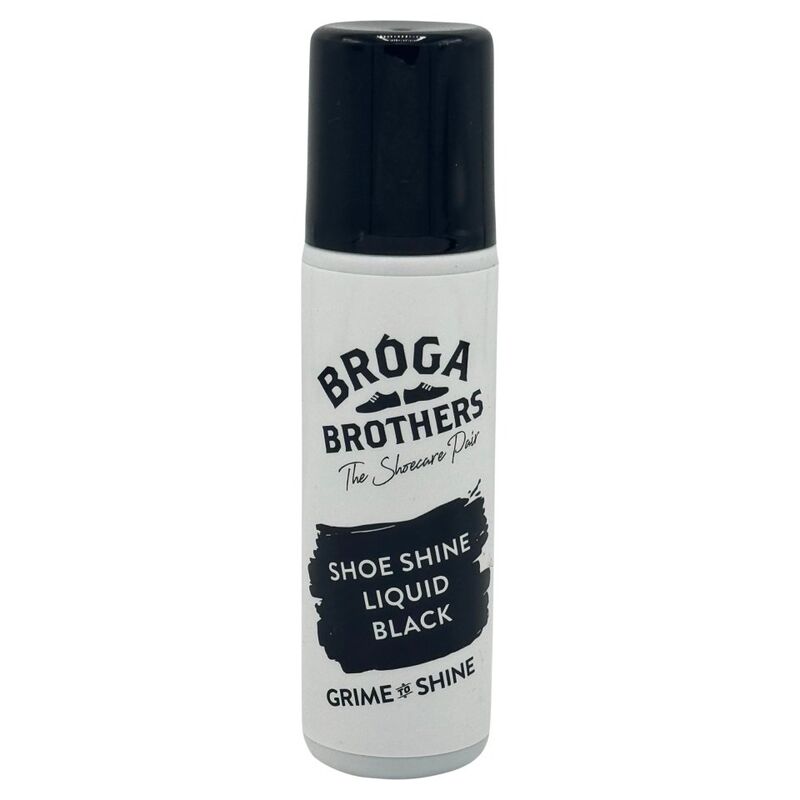 Broga Brothers Black Instant Shine Shoe Liquid with Applicator Sponge