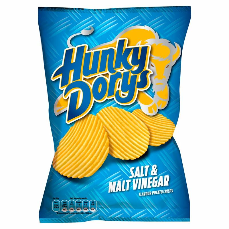 Hunky Dorys Salt & Malt Vinegar Flavour Potato Crisps 135g