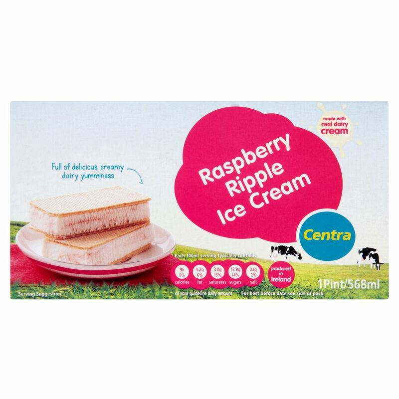 Centra Raspberry Ripple Ice Cream 568ml Centra Raspberry Ripple Ice Cream 568ml