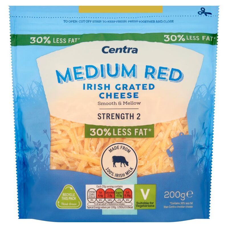 Centra Medium Red Irish Grated Cheese 200g