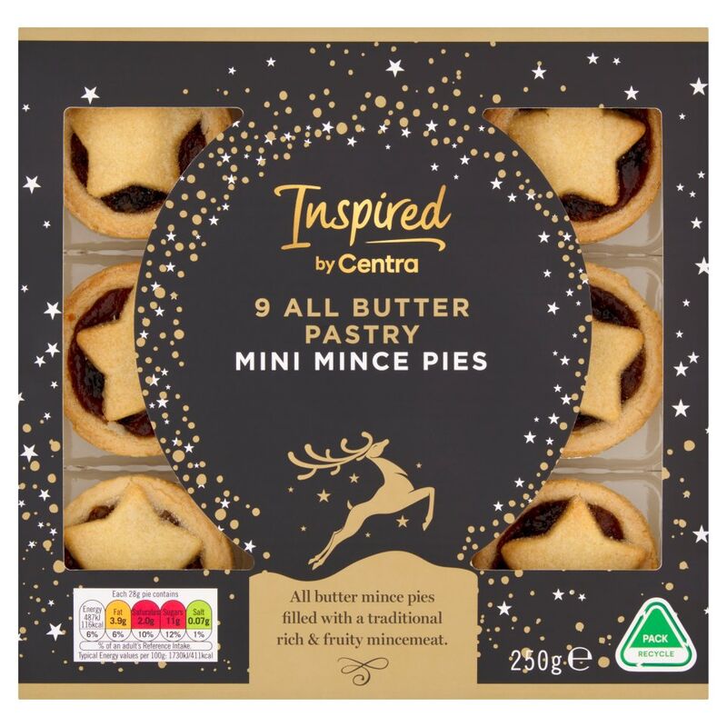 Centra Inspired 9 All Butter Pastry Mini Mince Pies 250g