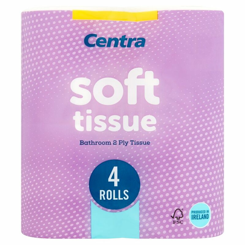 Centra Soft Tissue Bathroom 2 Ply Tissue 4 Rolls