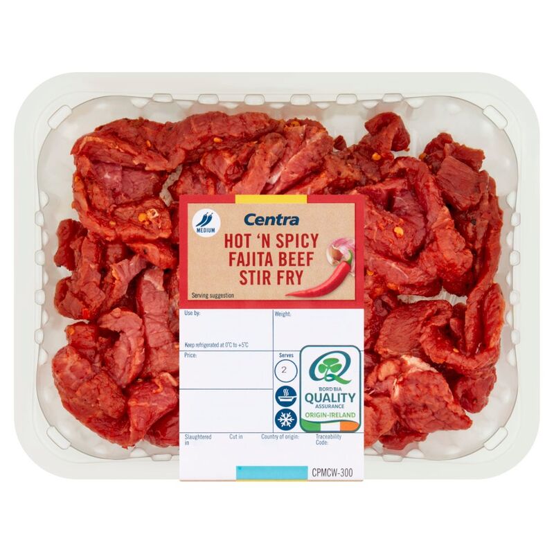 Centra Hot 'N Spicy Fajita Beef Stir Fry 0.300kg