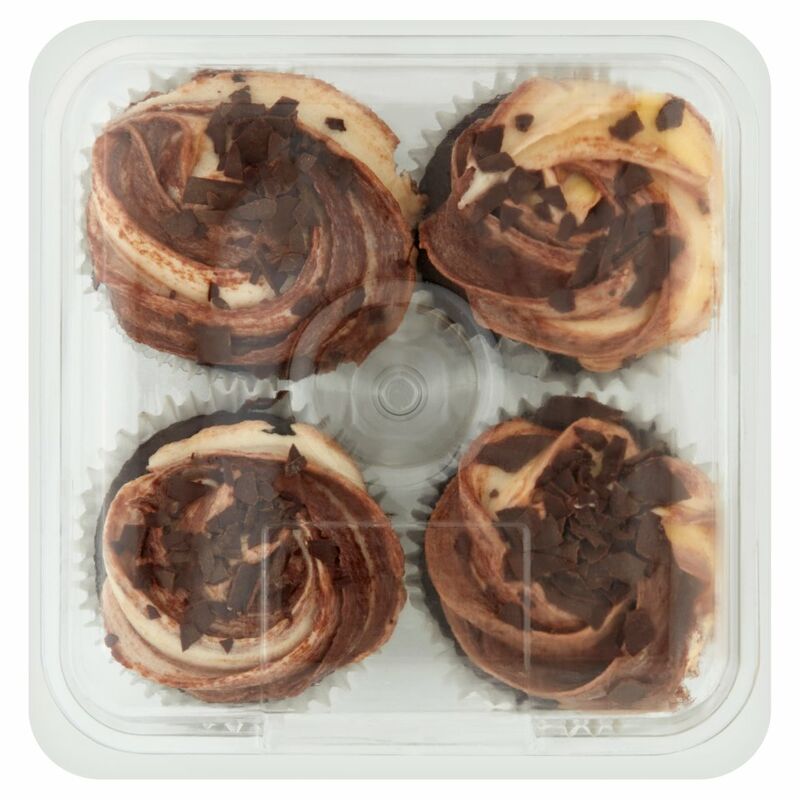Chocolate Cupcakes with Marbled Icing 4 Pack