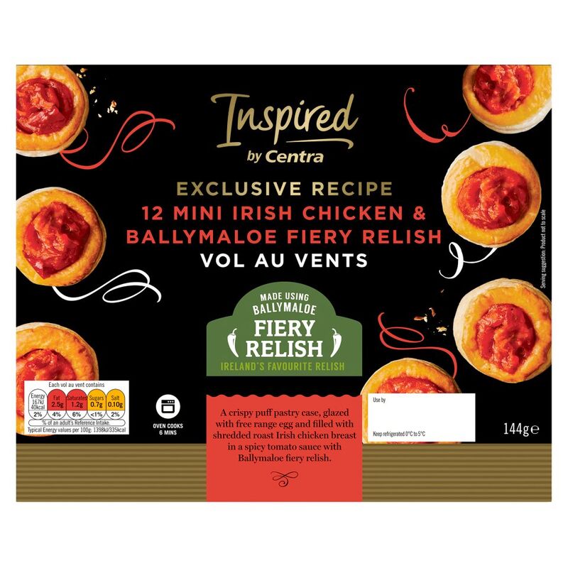 Inspired by Centra 12 Mini Irish Chicken & Ballymaloe Fiery Relish Vol Au Vents 144g