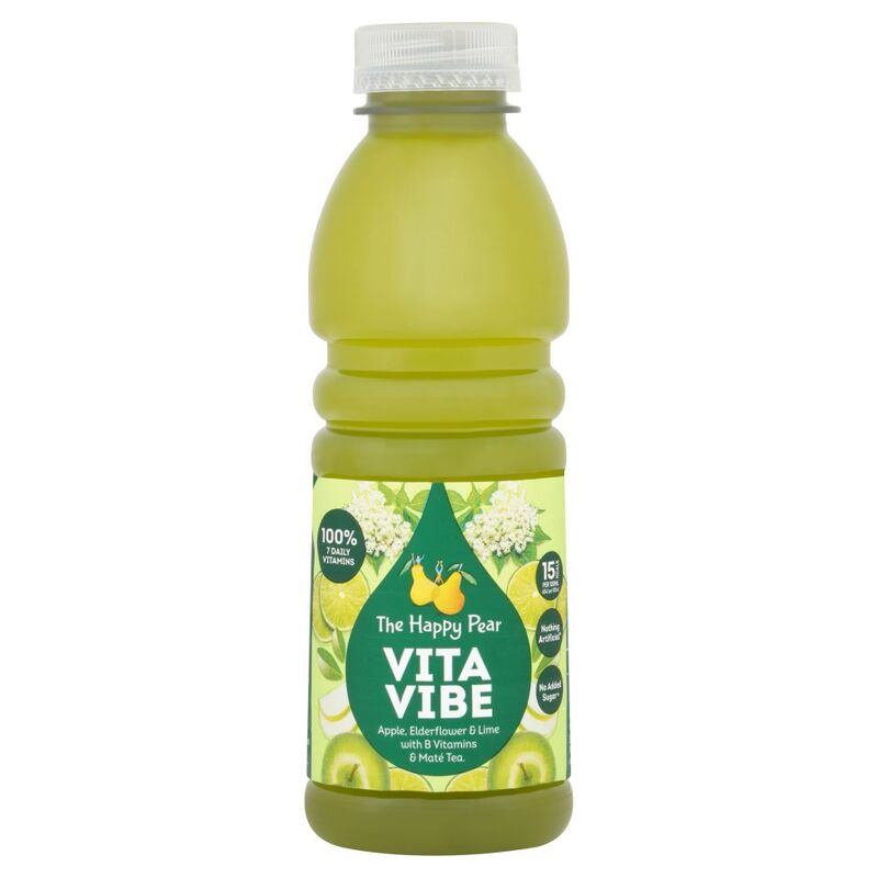 The Happy Pear Vita Vibe Apple, Elderflower & Lime with B Vitamins & Maté Tea 500ml