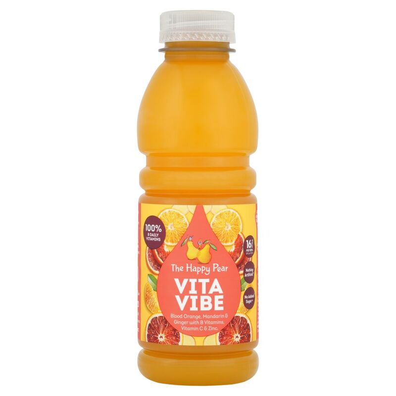 The Happy Pear Vita Vibe Blood Orange, Mandarin & Ginger with B Vitamins, Vitamin C & Zinc 500ml