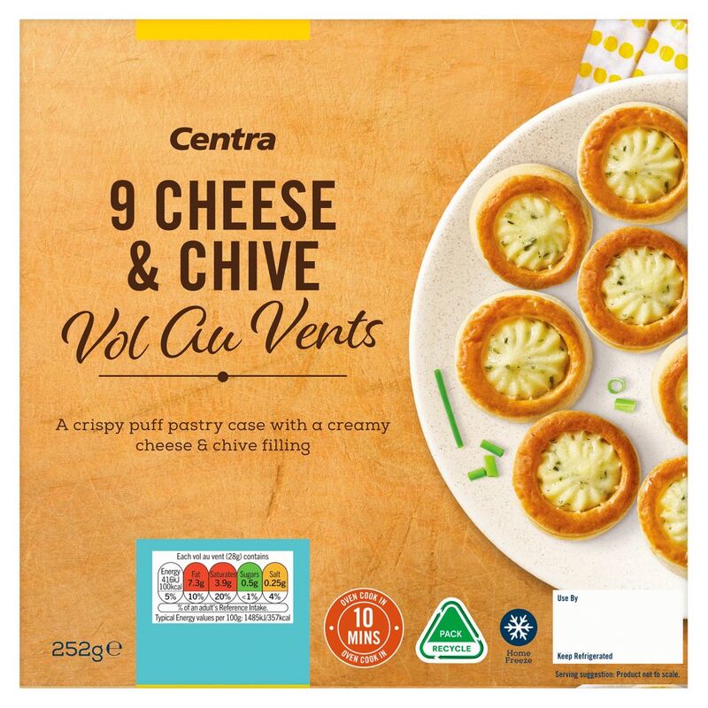 Centra 9 Cheese & Chive Vol Au Vents 252g