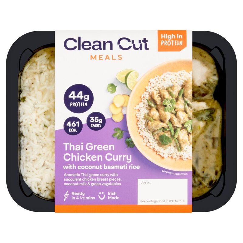 Clean Cut Meals Thai Green Chicken Curry with Coconut Basmati Rice 400g