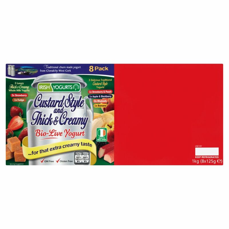 Irish Yoghurts Custard Style Thick & Creamy 8 Pack 1kg Centra