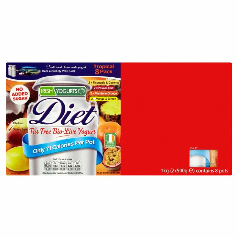 Irish Yogurts Diet Fat Free Bio-Live Yogurt Tropical 8 Pack 2 x 500g (1kg) Irish Yogurts Diet Fat Free Bio-Live Yogurt Tropical 8 Pack 2 x 500g (1kg)