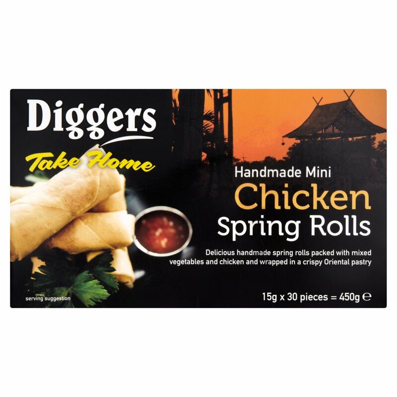 Diggers Take Home Handmade Mini Chicken Spring Rolls 30 x 15g (450g)
