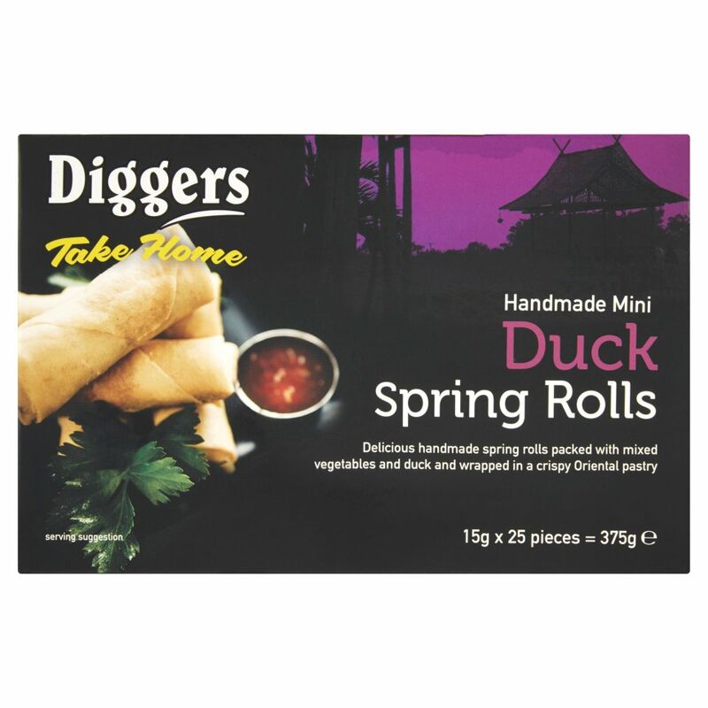 Diggers Take Home Handmade Mini Duck Spring Rolls 25 x 15g (375g)