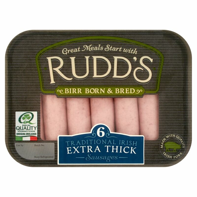 Rudd's 6 Traditional Irish Extra Thick Sausages 330g Rudd's 6 Traditional Irish Extra Thick Sausages 330g