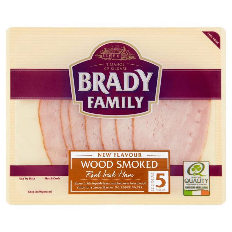 Brady Family Wood Smoked Real Irish Ham Minimum 5 Slices 90g