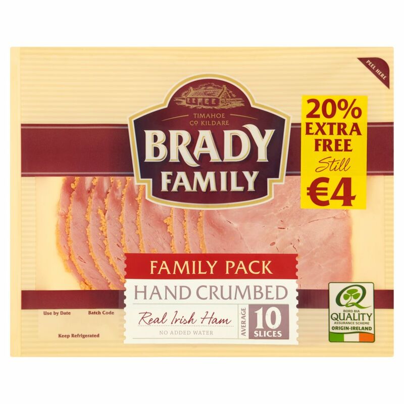 Brady Family Family Pack Hand Crumbed Real Irish Ham 10 Slices 170g