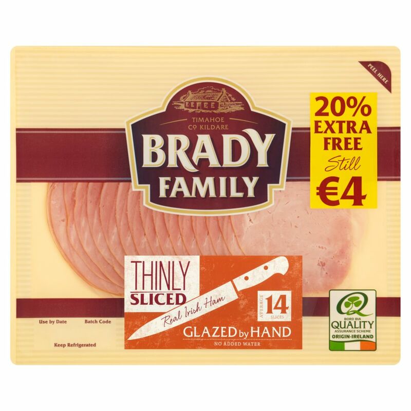 Brady Family Glazed by Hand Thinly Sliced Real Irish Ham 14 Slices 170g