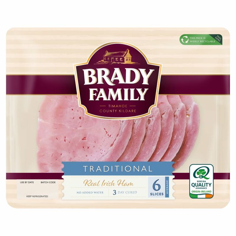 BRADY FAMILY Traditional Real Irish Ham 6 Slices 80g