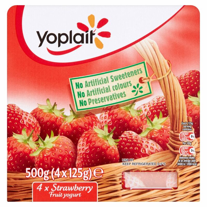 Yoplait Strawberry Fruit Yogurt 4 x 125g (500g)