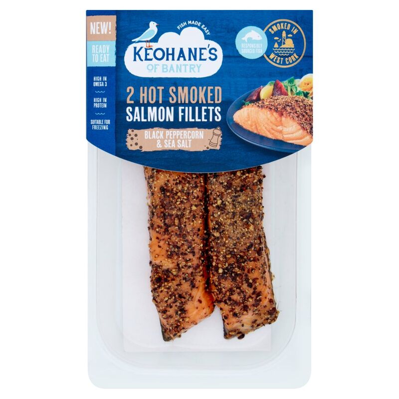 Keohane's of Bantry 2 Hot Smoked Salmon Fillets 180g